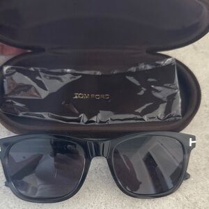 Tom Ford Black Frame Sunglasses with Dark Lenses